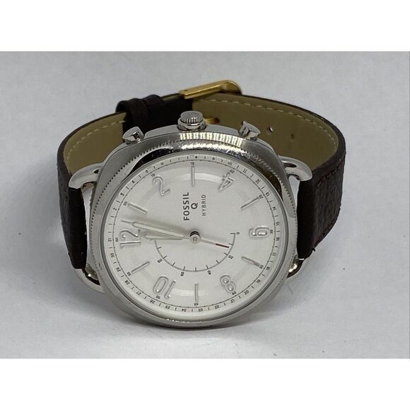 Fossil FTW1202 Women's Brown Leather Silver Analog Dial Hybrid Smartwatch XX768 - Picture 7 of 12
